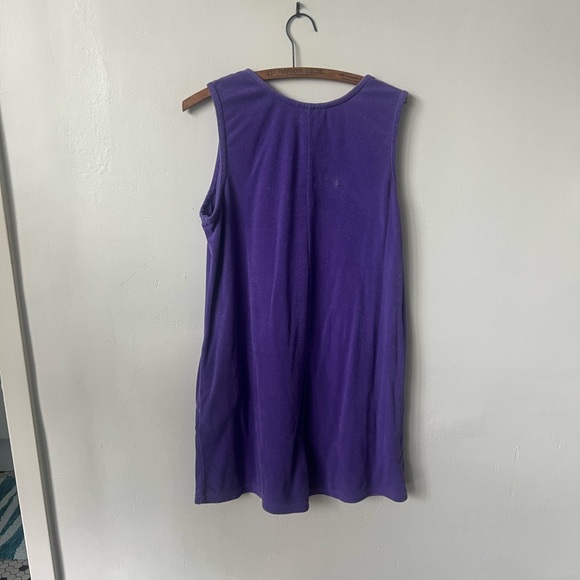 Vintage Purple Terry Cloth Romper 1980’s Purple Jumper 80’s Beach Cover Up - Picture 7 of 8